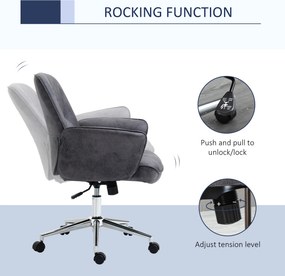 Vinsetto Krzesło Biurowe Ergonomiczne Czarne 48,5x54,5x81-87cm | Aosom PL