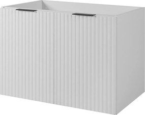 Szafka łazienkowa z drzwiami, biały + czarny uchwyt, 80 x 57 x 46 cm