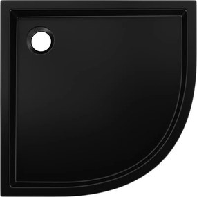 Mexen Flow+ brodzik półokrągły 80 x 80 cm, czarny mat - 46Q708080H
