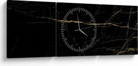 Obraz - Tekstura marmuru (z zegarem) (90x30 cm)