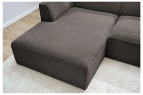 Brązowy sztruksowy narożnik modułowy (lewostronny/w kształcie litery L) Megeve – Bobochic Paris