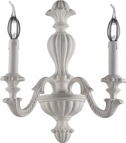 Leonardo Shabby White Wooden Wall Lamp 2 Lights .29 P.19 BL180-AP2-BCO