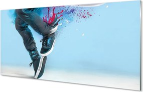 Szklany Panel Nogi w Kolorowych Plamach