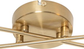 Nowoczesna lampa sufitowa złota 4-punktowa z dymionym szkłem - Athens