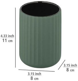 Zielony ceramiczny kubek na szczoteczki Wenko Belluno