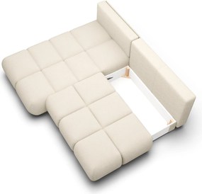 Masseno Narożnik CORSO z funkcją spania i pojemnikiem na pościel Narozniki L, Rozkładana sofa - Beżowy, NOW OR NEVER 03