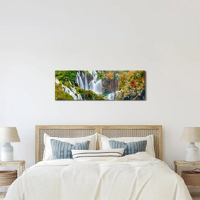 Obraz - Park Narodowy Jezior Plitwickich (z zegarem) (90x30 cm)