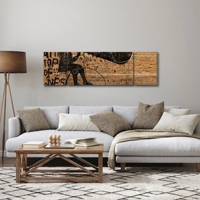 Obraz - Mężczyzna na rowerze w stylu Banksy (170x50 cm)