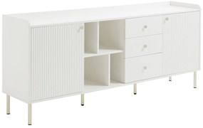 Komoda 2-drzwiowa z 3 szufladami i 4 szufladami  - Biało-złota - LUNAOR