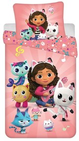 Bawełniana dziecięca pościel jednoosobowa 140x200 cm Gabby's Dollhouse – Jerry Fabrics