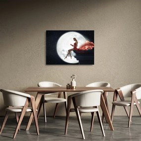 Obraz na szkle - Kobieta w świetle księżyca (70x50 cm)