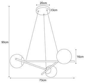 Nowoczesna lampa wisząca nad stół - S856-Derma