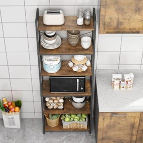 Regał w stylu industrialnym - 66x30x186 cm, MDF i metal, solidny i elegancki loftowy design