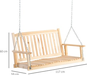 Outsunny huśtawka ogrodowa dla 2 osób 117 cm 69 cm x 60 cm