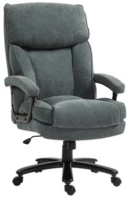 HOMCOM Duży wysoki fotel biurowy, nośność 200 kg, mocna konstrukcja, miękki pokrowiec, Szary