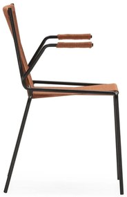 Metalowe krzesła zestaw z podłokietnikami/sztaplowane 2 szt. w kolorze terakoty Emily – Marckeric