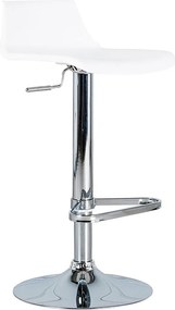 Zestaw 2 białych wysokich krzeseł "Henri" z polipropylenu z podnośnikiem gazowym i podnóżkiem, 41x39 cm, 72h