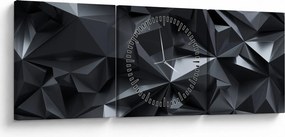 Obraz - Abstrakcja geometryczna (z zegarem) (90x30 cm)