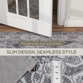 HOMCOM Dywan Pralny Antypoślizgowy Dywan do Salonu z Flanelowym Wykończeniem, 230 x 160 cm, Szary | Aosom PL