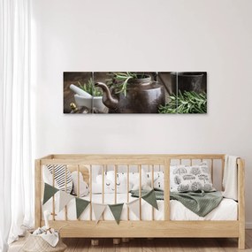 Obraz - Czajniczek z rozmarynem (170x50 cm)