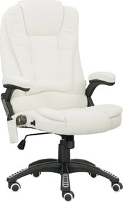 Vinsetto Ergonomiczny Fotel Biurkowy z Funkcją Masażu, 68 x 72 x 110–120 cm, Kremowy