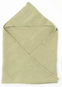Dziecięcy zielony ręcznik z kapturem Linen Tales Waffle, 70x70 cm