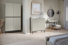 Komoda z szufladami Nicole 100 cm - kaszmir / czarne nóżki