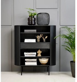 Czarna szafka w dekorze dębu 125x110 cm Siena – Unique Furniture