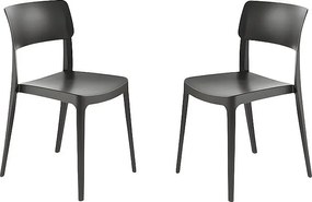 Zestaw 4 antyracytowych krzeseł, które można ustawiać jeden na drugim „Maribela”, z polipropylenu cm 50x51 81h