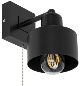 Czarny kinkiet LED SHWD-SC10x10SC jednopunktowy z litego drewna z włąc