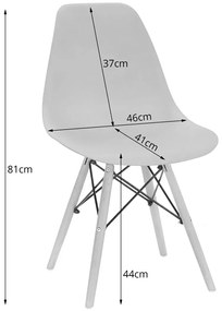 Zestaw biały okrągły stół 100 cm i 4 krzesła - Osato 7X 3 kolory