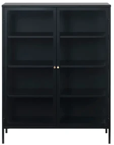 Czarna metalowa witryna 110x140 cm Carmel – Unique Furniture
