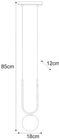 Wisząca lampa ze szklanym kloszem beżowa K2-N50