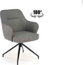 Krzesło tapicerowane K527 szare obracane