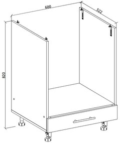 Szafka pod piekarnik 60 VENTO DP-60/82 jasnoszary połysk HALMAR
