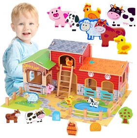 Woopie green mega farma figurki zwierząt stajnia obora kurnik 18 el.