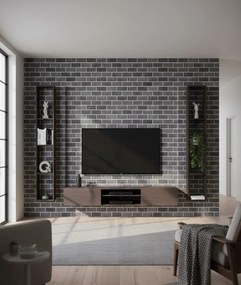 Komplet 10 czarno-szarych paneli ściennych cegła T1-C33