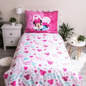 Dziecięca pościel jednoosobowa z mirowłókna 140x200 cm Minnie Sweet Like Me – Jerry Fabrics