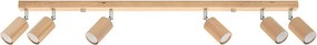 Listwa oświetleniowa 6 punktowa BERG 6 naturalne drewno