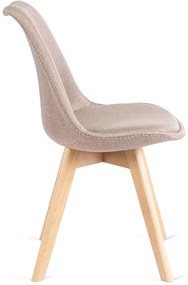 Zestaw Stół Okrągły Rozkładany HARRY 102-142 cm Dąb Artisan i 4 Krzesła NEVEL Beżowe Skandynawskie