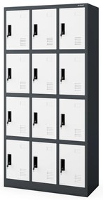 Szafka skrytkowa socjalna BHP MARCIN, 900 x 1850 x 400 mm, antracytowo-biała