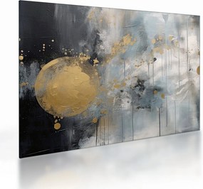 Obraz na szkle - Abstrakcja ze złotą kulą (70x50 cm)
