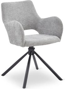 Krzesło Tapicerowane FLAV Szare Nowoczesne