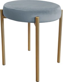 Taboret DIOR stelaż metalowy tkanina Welur : Kolor Stelaża - Złoty, Kolor tkaniny - VELVET - BL06, Typ tkaniny - Velvet