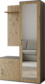 Masseno Garderoba VENTO 100/180,5/35 cm do Przedpokoju Nowoczesna Szara