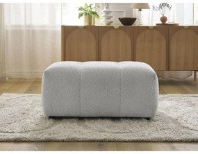 Jasnoszary podnóżek z materiału bouclé Roxelane – Bobochic Paris