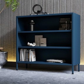 Niski regał metalowy granatowy Modern LUCA, 1000 x 900 x 350 mm