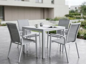 Krzesło ogrodowe aluminiowe białe 56x65x88cm komfortowe wytrzymałe tarasowe