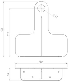 Czarny stalowy wiszący stelaż pod umywalkę 30x7 cm Tetris – Sapho