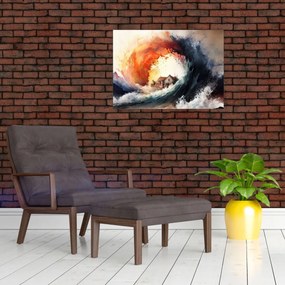 Obraz na szkle - W wirze powodzi, akwarela (70x50 cm)